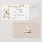 冬のテディベアどのくらい大きいママの腹 エンクロージャーカード (正面/裏面)