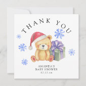 冬のテディベアクリスマスギフト感謝してい-あなた 招待状 (正面)
