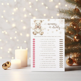 冬のテディベアーママまたはパパの赤ちゃんシャワーゲーム