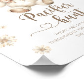 冬のテディベア赤ちゃんシャワーおしゃぶり狩りゲーム ポスター (角)