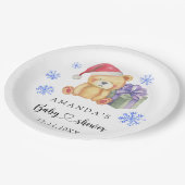 冬のテディベア赤ちゃんシャワー ペーパープレート (アングル)