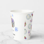 冬のテディベア赤ちゃんシャワー 紙コップ (左)