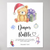 冬のテディベア – おむつラッフルポスター ポスター (正面)