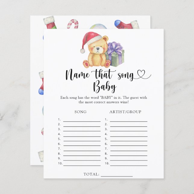 冬のテディベア – その名前のベビーソング (正面/裏面)