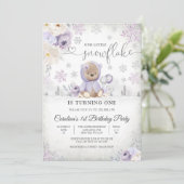 冬のテディベア 誕生日招待状 招待状 (スタンド正面)