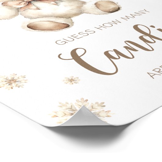 冬のテディベビーベア数を推測 ポスター (角)