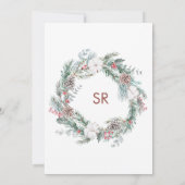 冬のテーマの可愛いクマのおもちゃのコーヒー水彩画アート 招待状 (裏面)