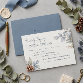 冬のテーマの結婚式 "Winter Botanical" | 出欠カード