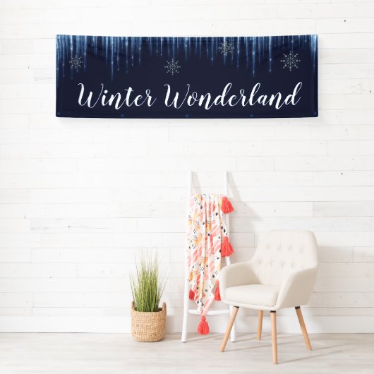 冬のテーマの長い旗 横断幕 (インサイチュ)