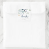 冬のテーマのSqの青と緑の結婚葉 スクエアシール (バッグ)