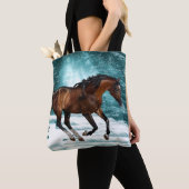冬のテーマギャロピンアラビアンホース トートバッグ (クローズアップ)