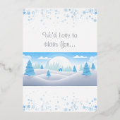 冬のテーマクリスマスホリデー 箔招待状 (正面)