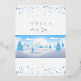 冬のテーマクリスマスホリデー 箔招待状