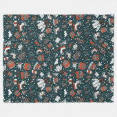 冬のテーマパターンフリースブランケット フリースブランケット (正面(横))