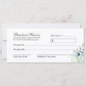 冬のテーマフローラギフト証明書 (裏面)