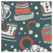 冬のテーマ模様 ファブリック (クローズアップ)