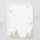 冬のテーマ金ゴールドとアイボリーグリッター日付の保存 招待状 (裏面)