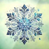 冬のテーマ雪と氷クリスタル ウィンドウサイン (シート3)