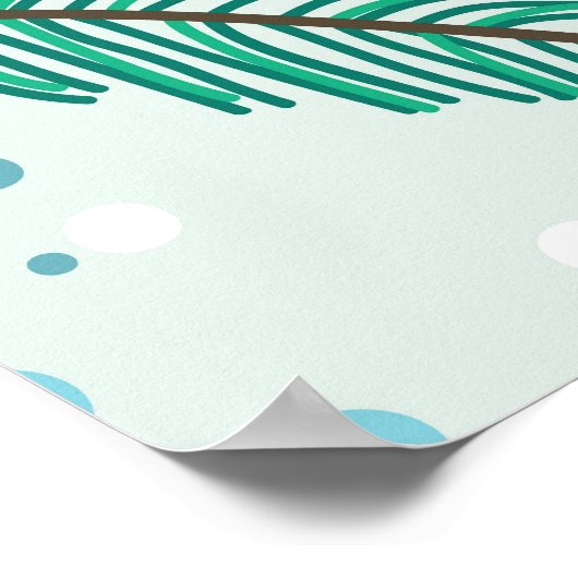 冬のテーマ:赤い(鳥)ショウジョウコウカンチョウパターン。 ポスター (角)