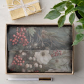 冬のデコパージュのクリスマスホリーベリーの花 薄葉紙 (ギフト)