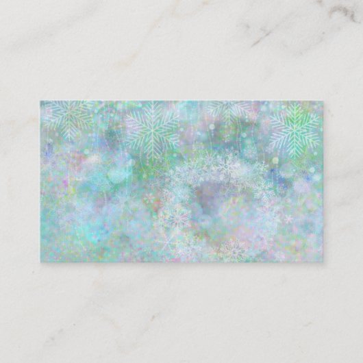 冬のデザインスノーフレークスビジネスカード 名刺 (正面)