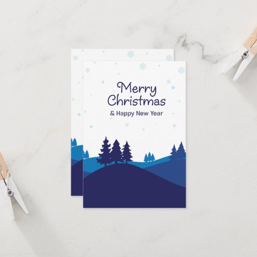 冬のデザイン。 カード (正面/裏面インサイチュ)