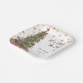 冬のデッキ・ザ・ホールズ ブライダルシャワーの招待状 ペーパープレート (傾斜あり)