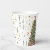 冬のデッキ・ザ・ホールズ ブライダルシャワーの招待状 紙コップ (右)