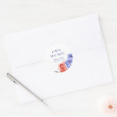 冬のトキ 花の水彩 ベビーシャワー ラウンドシール (封筒)