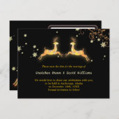 冬のトナカイのカップルは日付を保存 案内ポストカード (正面/裏面)