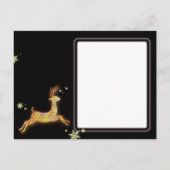 冬のトナカイのカップルは日付を保存 案内ポストカード (裏面)