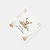 冬のトナカイのクリスマス誕生日パーティー スタンダードカクテルナプキン (角)