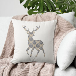 冬のトナカイのシノワリー クッション