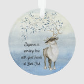 冬のトナカイのブッククラブの友情の引用文 オーナメント (裏面)