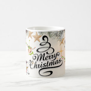 冬のトナカイのホリデーギフトとメリークリスマス コーヒーマグカップ