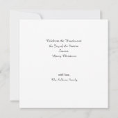 冬のトナカイのランタンのクリスマスグリーティングカード カード (裏面)