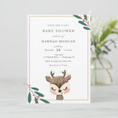 冬のトナカイの赤ちゃんシャワーの招待状 招待状 (スタンド正面)