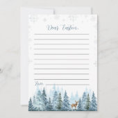 冬のトナカイクリスマスノートタイムカプセルカード サンキューカード (正面)