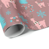 冬のトナカイ松の木シームレスな雪 ラッピングペーパー (ロールコーナー)