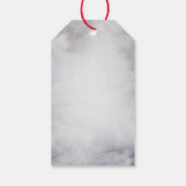 冬のトナカイ素朴グレーの水の色結婚の ギフトタグ (裏面)