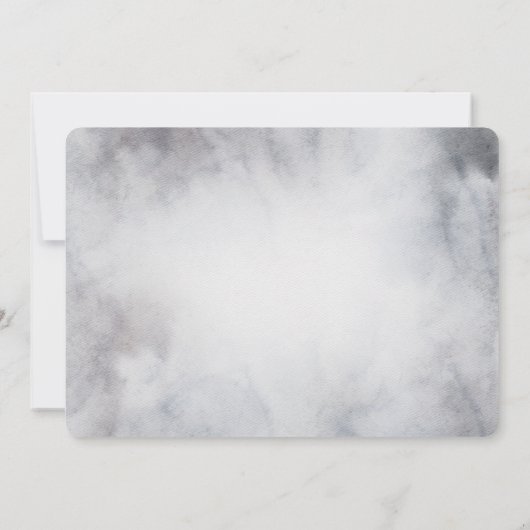 冬のトナカイ素朴グレーの水の色結婚の セーブザデート (裏面)