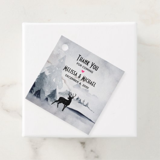 冬のトナカイ素朴グレーの水の色結婚の フェイバータグ (インサイチュ)