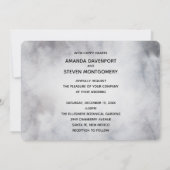 冬のトナカイ素朴グレーの水の色結婚の 招待状 (裏面)