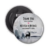 冬のトナカイ素朴グレーの水の色結婚の 栓抜き (正面)