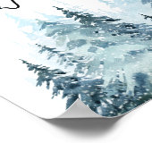 冬のトナカイ誕生日写真マイルストーンポスター ポスター (角)