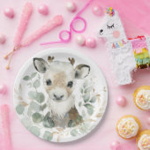 冬のトナカイ金ゴールド赤ちゃんシャワーパーティー ペーパープレート (パーティー)