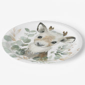 冬のトナカイ金ゴールド赤ちゃんシャワーパーティー ペーパープレート (アングル)