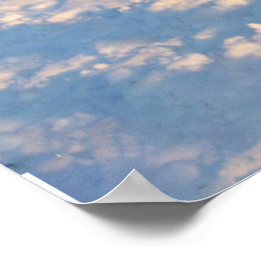 冬のトナカイ雪の山の風景かわいらし ポスター (角)