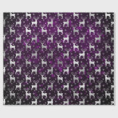 冬のトナカイ&スノーフレーク《写真》ぼけ味&銀箔 ラッピングペーパー (フラット)