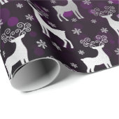 冬のトナカイ&スノーフレーク《写真》ぼけ味&銀箔 ラッピングペーパー (ロールコーナー)